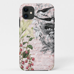 Vintage Vogelnest Blumen Case-Mate iPhone Hülle