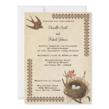 Vintage Vogelnest Hochzeitseinladung nach Maß