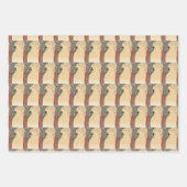 Vintage Vogelorange Geschenkpapier Set (Vorderseite)