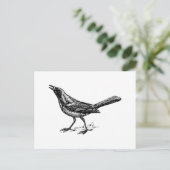 Vintage Vogelskizze Postkarte (Stehend Vorderseite)