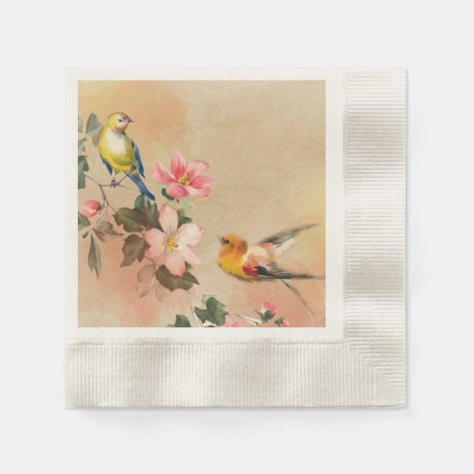 Vintage-Vogeltücher Serviette (Vorderseite)
