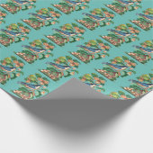 Vintage Vogelumhüllung mit Blume Geschenkpapier (Ecke)