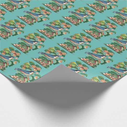 Vintage Vogelumhüllung mit Blume Geschenkpapier (Ecke)