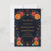 Vintage Volksblumen Romantik Save The Date (Vorderseite)