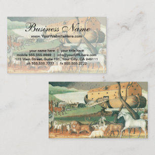 Vintage Volkskunst, Noah's Ark von Edward Hicks Visitenkarte