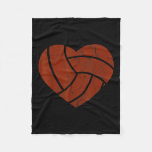 Vintage-Volleyball-Herz-Geschenk Retro-Spieler Val Fleecedecke
