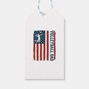 Vintage-Volleyball-Vater-patriotisches-Flag-Shirt- Geschenkanhänger