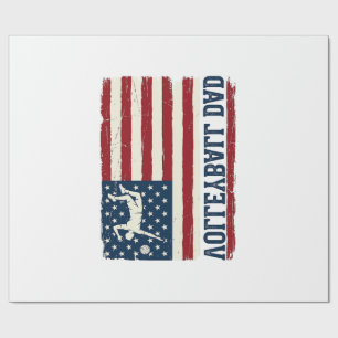 Vintage-Volleyball-Vater-patriotisches-Flag-Shirt- Geschenkpapier