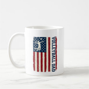 Vintage-Volleyball-Vater-patriotisches-Flag-Shirt- Kaffeetasse