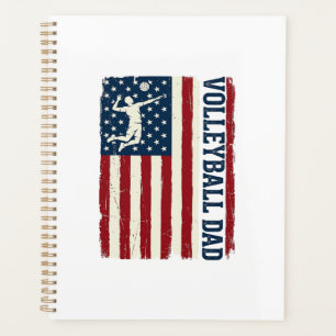 Vintage-Volleyball-Vater-patriotisches-Flag-Shirt- Planer