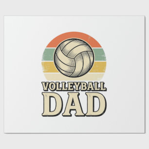 Vintage-Volleyball-Vater Retro-Shirt-Design_1 Geschenkpapier