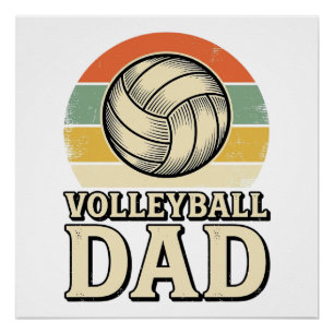 Vintage-Volleyball-Vater Retro-Shirt-Design_1 Poster