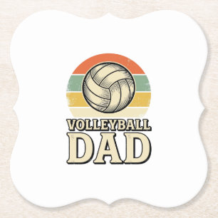 Vintage-Volleyball-Vater Retro-Shirt-Design_1 Untersetzer