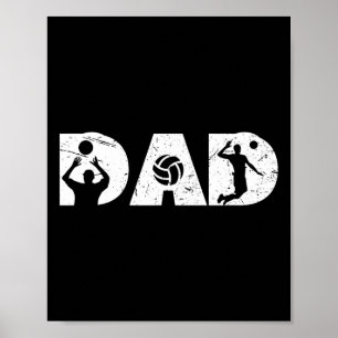 Vintage Volleyball-Vater Volleyball-Spieler Famili Poster