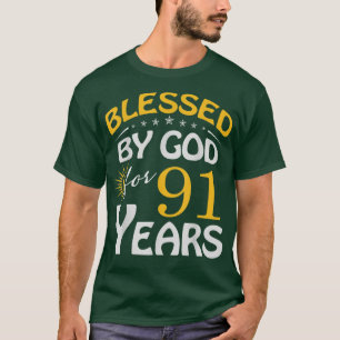 Vintage von Gott gesegnet seit 91 Jahren Glücklich T-Shirt