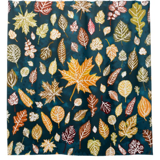 Vintage von Herbstblättern Duschvorhang (Vorderseite)