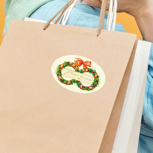 Vintage Von mir an dich Weihnachtsgeschenk Ovaler Aufkleber
