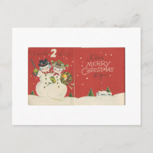Vintage von uns beiden Schneemann Weihnachten