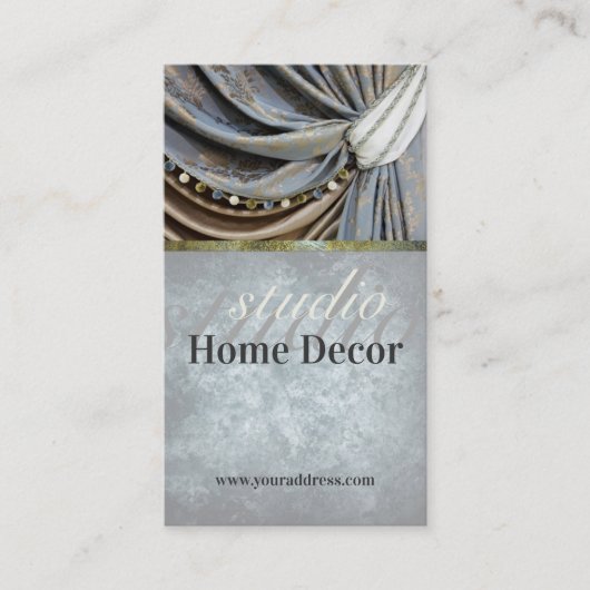 Vintage Vorhangsalon Classic Visitenkarte (Vorderseite)