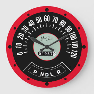 Vintage Vorlage des Kfz-Geschwindigkeitsmessers 19 Große Wanduhr