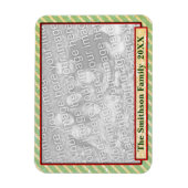 Vintage Vorlage für grün gestrichelte Fotos Magnet (Vertikal)