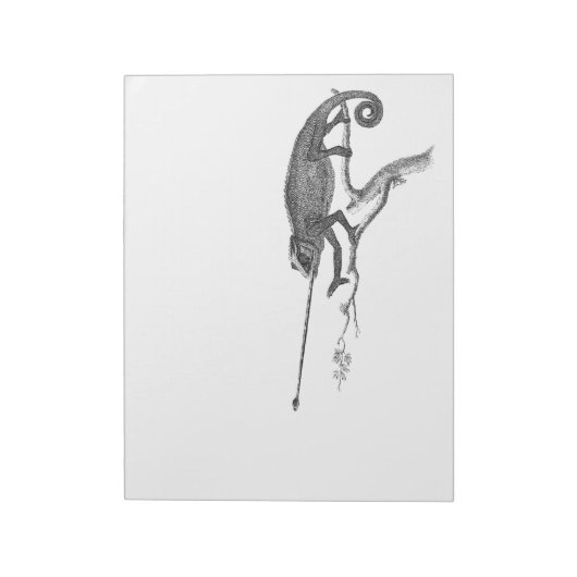 Vintage Vorlage Lizard Chameleon Notizblock (Rotiert)