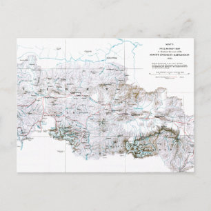 Vintage vorläufige Karte des Mount Everest