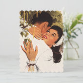 Vintage Vorschlagsarmut, Einladung zur Hochzeit (Stehend Vorderseite)