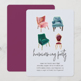 Vintage Vorsitze| Party Einladung zur Erwärmung de