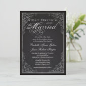 Vintage Vorstellung von der Tafel Einladung (Stehend Vorderseite)