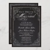 Vintage Vorstellung von der Tafel Einladung (Vorne/Hinten)