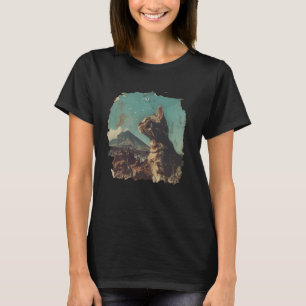 Vintage Vulkanblick Katzenliebhaber Vulkan Selfie  T-Shirt