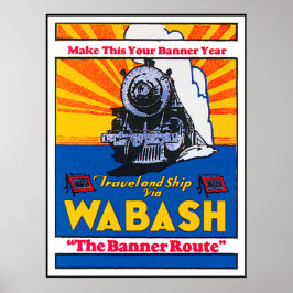 Vintage Wabash-Bahn-Anzeige Poster