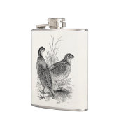 Vintage Wachtel-Vögel - personalisierter Retro Flachmann (Links)
