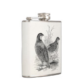 Vintage Wachtel-Vögel - personalisierter Retro Flachmann (Rechts)