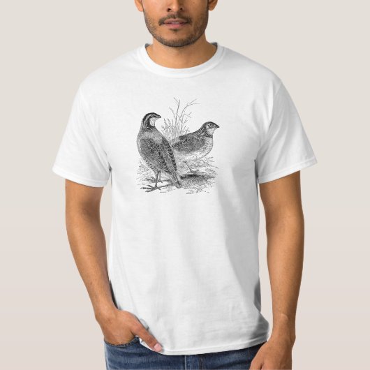 Vintage Wachtel-Vögel - personalisierter Retro T-Shirt (Vorderseite)