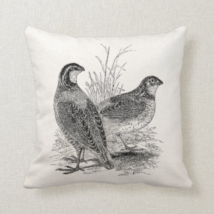 Vintage Wachtelvögel - Personalisierter Retro-Jagd Kissen