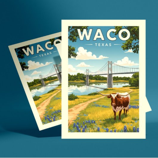 Vintage Waco Texas Postkarte