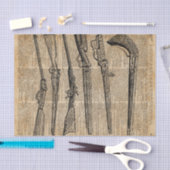 Vintage Waffen-antike Gewehr-Wörterbuch-Kunst Seidenpapier (Handwerk)