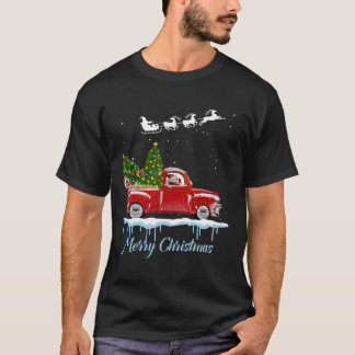 Vintage-Wagen-Weihnachts-T-Shirt Baum auf Auto Xma T-Shirt