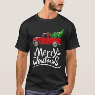 Vintage-Wagen-Weihnachtsbaum auf dem Auto Xmas-Url T-Shirt