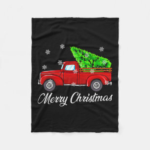 Vintage-Wagen-Weihnachtsbaum Rot Retro-Bauer-LKW Fleecedecke