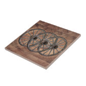 Vintage Wagenräder aus Holz Fliese (Seite)