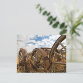 Vintage Wagenräder Postkarte (Stehend Vorderseite)