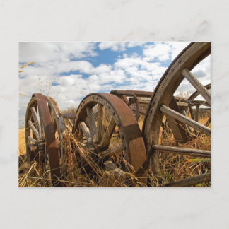 Vintage Wagenräder Postkarte