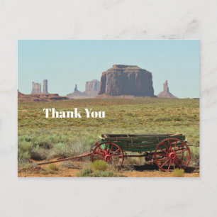 Vintage Wagon Monument Valley Foto Danke Postkarte