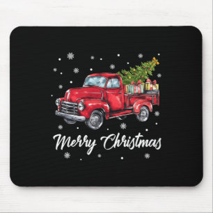 Vintage Wagon roter LKW Weihnachtsbaum Pyjama Fami Mousepad
