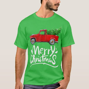 Vintage Wagon roter LKW Weihnachtsbaum Pyjama Lust T-Shirt