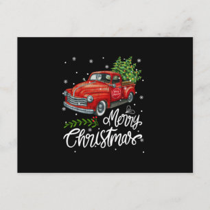 Vintage Wagon Rotes LKW-Weihnachtsbaum-Pyjama-Fami Begleitkarte