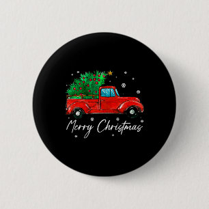 Vintage Wagon Weihnachten - Baum auf dem Auto Xmas Button